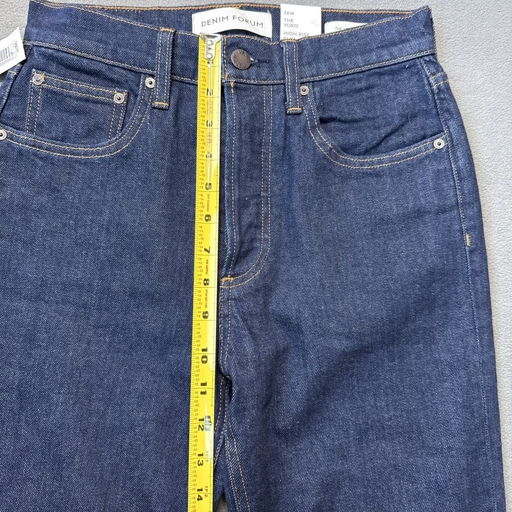 Aritzia Denim Forum Jeans Womens 26 Yoko High Rise Slim Dark Wash Button Fly NWT